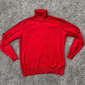 Adagio | Silk and Cashmere Turtleneck Sweater | Red | Size 12 (EU 44)